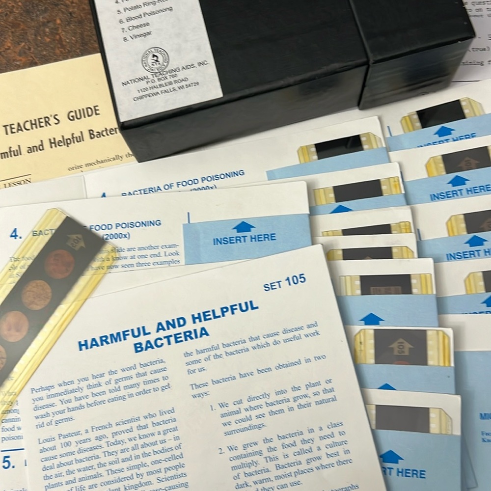 Science Bacteria Harmful & Helpful bacteria Microscope Slides National Teaching